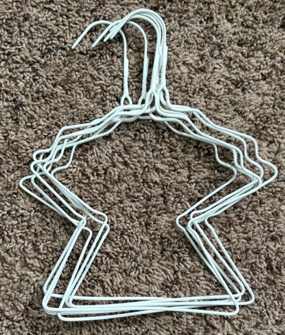 Vintage Doll Size Clothes Hangers Set of 6 Wire Hangers